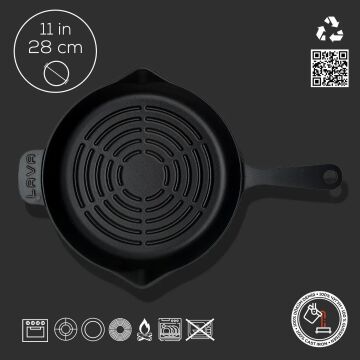 YUVARLAK IZGARA TAVA ÇAP (Ø) 28  METAL SAPLI