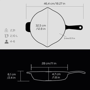 YUVARLAK IZGARA TAVA ÇAP (Ø) 28  METAL SAPLI