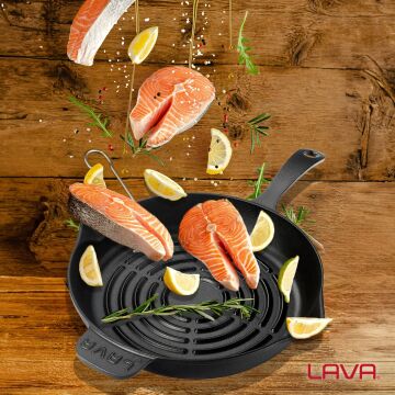 YUVARLAK IZGARA TAVA ÇAP (Ø) 28  METAL SAPLI