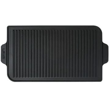 Lava Döküm Dikdörtgen Izgara Çift Yön Hot Plate Döküm Demir Yekpare Çift Kulplu Ölçü 26x47cm.