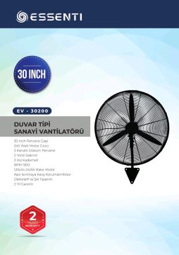 Essenti EV-30200 30 Inç Duvar Tipi Vantilatör