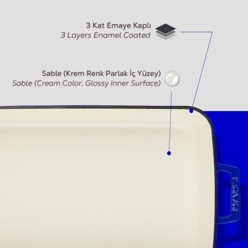 Lava Döküm Dikdörtgen Rosto ve Fırın Tepsisi Döküm Demir Yekpare Çift Kulplu Edition Serisi Ölçü 26x40cm