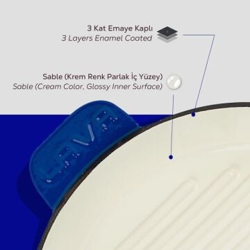 Lava Döküm Yuvarlak Izgara Tavası Döküm Demir Yekpare Saplı Edition Serisi Çap(Ø)28cm