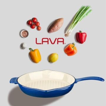 Lava Döküm Yuvarlak Izgara Tavası Döküm Demir Yekpare Saplı Edition Serisi Çap(Ø)28cm