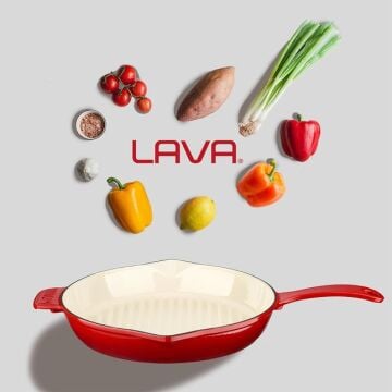 Lava Döküm Yuvarlak Izgara Tavası Döküm Demir Yekpare Saplı Edition Serisi Çap(Ø)28cm
