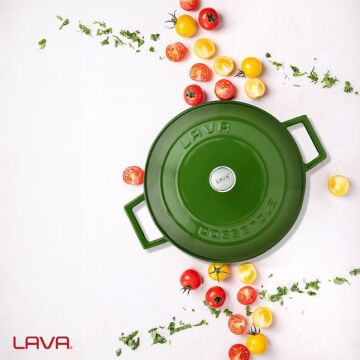 Lava Döküm Çok Amaçlı Yayvan Tencere. Folk Serisi Çap(Ø)24cm