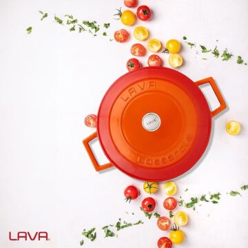 Lava Döküm Çok Amaçlı Yayvan Tencere. Folk Serisi Çap(Ø)24cm