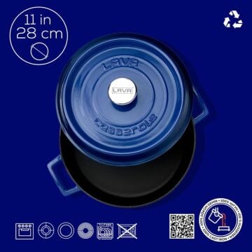 Lava Döküm Çok Amaçlı Yayvan Tencere. Trendy Serisi Çap(Ø)28cm