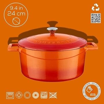 Lava Döküm Yuvarlak Tencere. Folk Çap(Ø)24cm