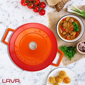 Lava Döküm Yuvarlak Tencere. Folk Çap(Ø)24cm