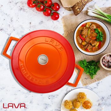 Lava Döküm Yuvarlak Tencere. Folk Çap(Ø)24cm