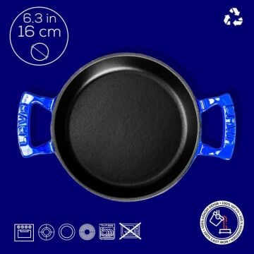 Lava Döküm Yuvarlak Sahan Döküm Demir Yekpare Çift Kulplu Çap(Ø)16cm