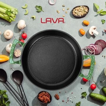 Lava Döküm Yuvarlak Sahan Döküm Demir Yekpare Çift Kulplu Çap(Ø)20cm
