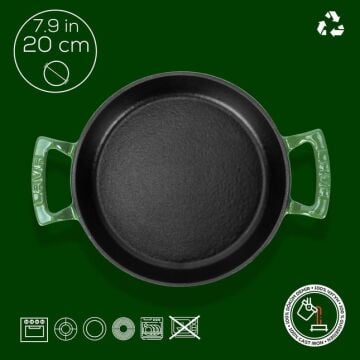 Lava Döküm Yuvarlak Sahan Döküm Demir Yekpare Çift Kulplu Çap(Ø)20cm
