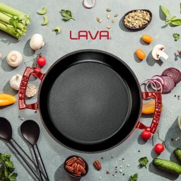 Lava Döküm Yuvarlak Sahan Döküm Demir Yekpare Çift Kulplu Çap(Ø)20cm