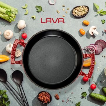 Lava Döküm Yuvarlak Sahan Döküm Demir Yekpare Çift Kulplu Çap(Ø)20cm