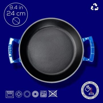 Lava Döküm Yuvarlak Sahan Döküm Demir Yekpare Çift Kulplu Çap(Ø)24cm