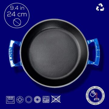 Lava Döküm Yuvarlak Sahan Döküm Demir Yekpare Çift Kulplu Çap(Ø)24cm