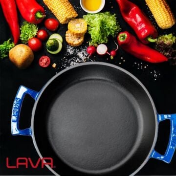 Lava Döküm Yuvarlak Sahan Döküm Demir Yekpare Çift Kulplu Çap(Ø)24cm