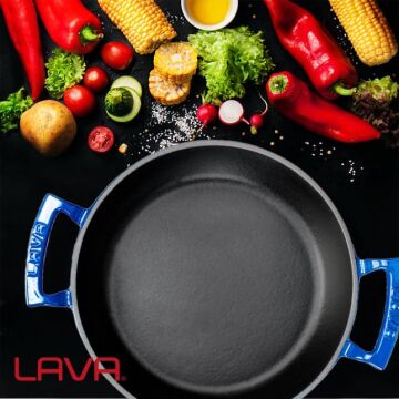 Lava Döküm Yuvarlak Sahan Döküm Demir Yekpare Çift Kulplu Çap(Ø)24cm