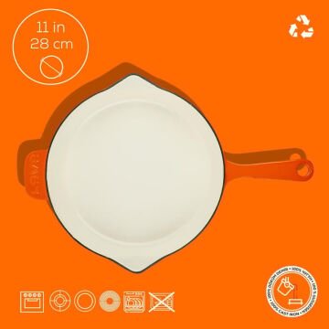 Lava Döküm Yuvarlak Kızartma Tavası Döküm Demir Yekpare Saplı Edition Serisi Çap(Ø)28cm
