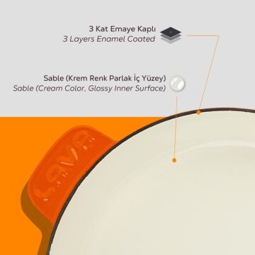 Lava Döküm Yuvarlak Kızartma Tavası Döküm Demir Yekpare Saplı Edition Serisi Çap(Ø)28cm