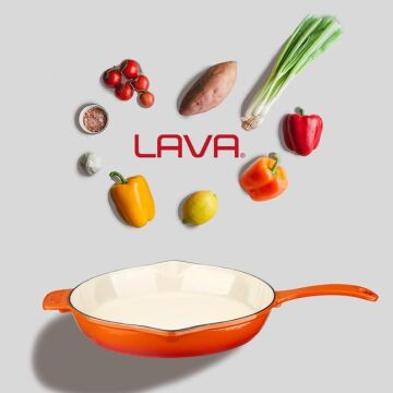 Lava Döküm Yuvarlak Kızartma Tavası Döküm Demir Yekpare Saplı Edition Serisi Çap(Ø)28cm