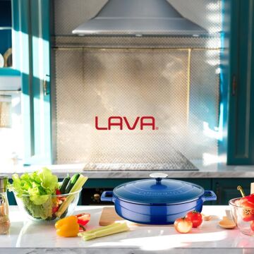 Lava Döküm Çok Amaçlı Yayvan Tencere. Folk Serisi Çap(Ø)28cm