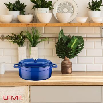 Lava Döküm Oval Tencere. Trendy Serisi Ölçü 21x27cm