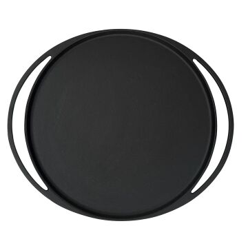 Lava Döküm Yuvarlak Pizza Krep Pankek Tavası Döküm Demir Yekpare Çift Kulplu Çap(Ø)28cm.