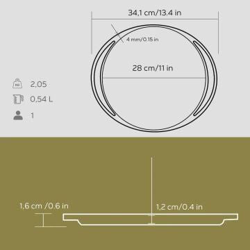 Lava Döküm Yuvarlak Pizza Krep Pankek Tavası Döküm Demir Yekpare Çift Kulplu Çap(Ø)28cm.