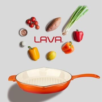 Lava Döküm Yuvarlak Izgara Tavası Döküm Demir Yekpare Saplı Edition Serisi Çap(Ø)28cm