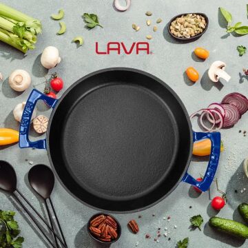 Lava Döküm Yuvarlak Sahan Döküm Demir Yekpare Çift Kulplu Çap(Ø)20cm