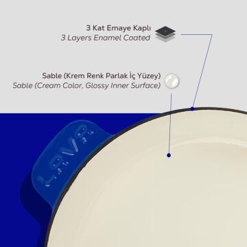 Lava Döküm Yuvarlak Kızartma Tavası Döküm Demir Yekpare Saplı Edition Serisi Çap(Ø)28cm