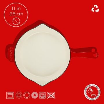 Lava Döküm Yuvarlak Kızartma Tavası Döküm Demir Yekpare Saplı Edition Serisi Çap(Ø)28cm