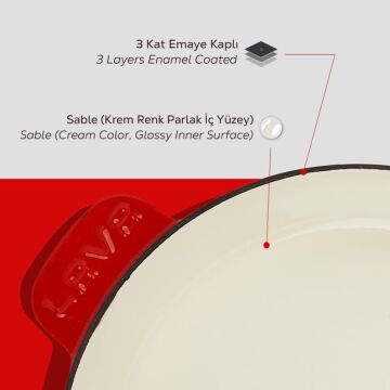 Lava Döküm Yuvarlak Kızartma Tavası Döküm Demir Yekpare Saplı Edition Serisi Çap(Ø)28cm