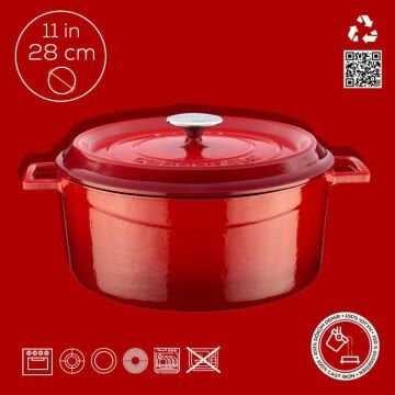 Lava Döküm Yuvarlak Tencere. Trendy Çap(Ø)28cm.