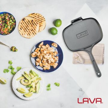 Lava Döküm Dikdörtgen Izgara Tost Makinası Döküm Demir Yekpare Saplı Ölçü 18x26cm