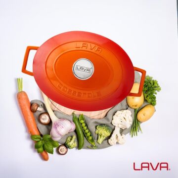 Lava Döküm Oval Tencere. Folk Serisi Ölçü 23x29cm