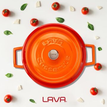 Lava Döküm Çok Amaçlı Yayvan Tencere. Trendy Serisi Çap(Ø)24cm