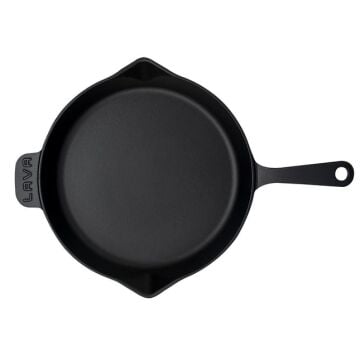 Lava Döküm Yuvarlak Kızartma Tavası Döküm Demir Yekpare Saplı. Çap(Ø)30cm