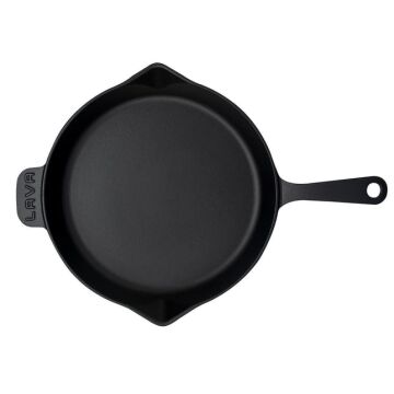 Lava Döküm Yuvarlak Kızartma Tavası Döküm Demir Yekpare Saplı. Çap(Ø)30cm