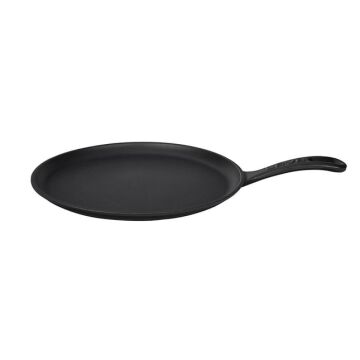 Lava Döküm Yuvarlak Pizza Krep Pankek Tavası Döküm Demir Yekpare Saplı Çap(Ø)26cm