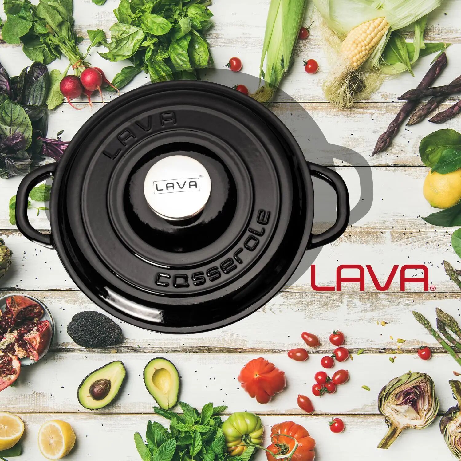 Lava Döküm Yuvarlak Tencere Döküm Demir Kapak New Heritage Serisi Çap(Ø)24cm.