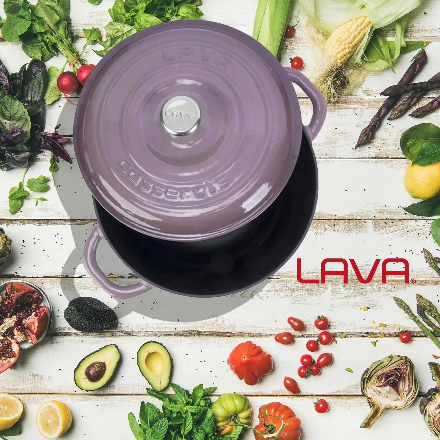 Lava Döküm Yuvarlak Tencere Döküm Demir Kapak New Heritage Serisi Çap(Ø)24cm.