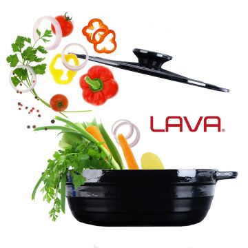 Lava Döküm Oval Tencere Döküm Demir Kapak Experience Serisi Ölçü 24x33cm