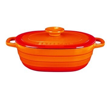Lava Döküm Oval Tencere Döküm Demir Kapak Experience Serisi Ölçü 24x33cm