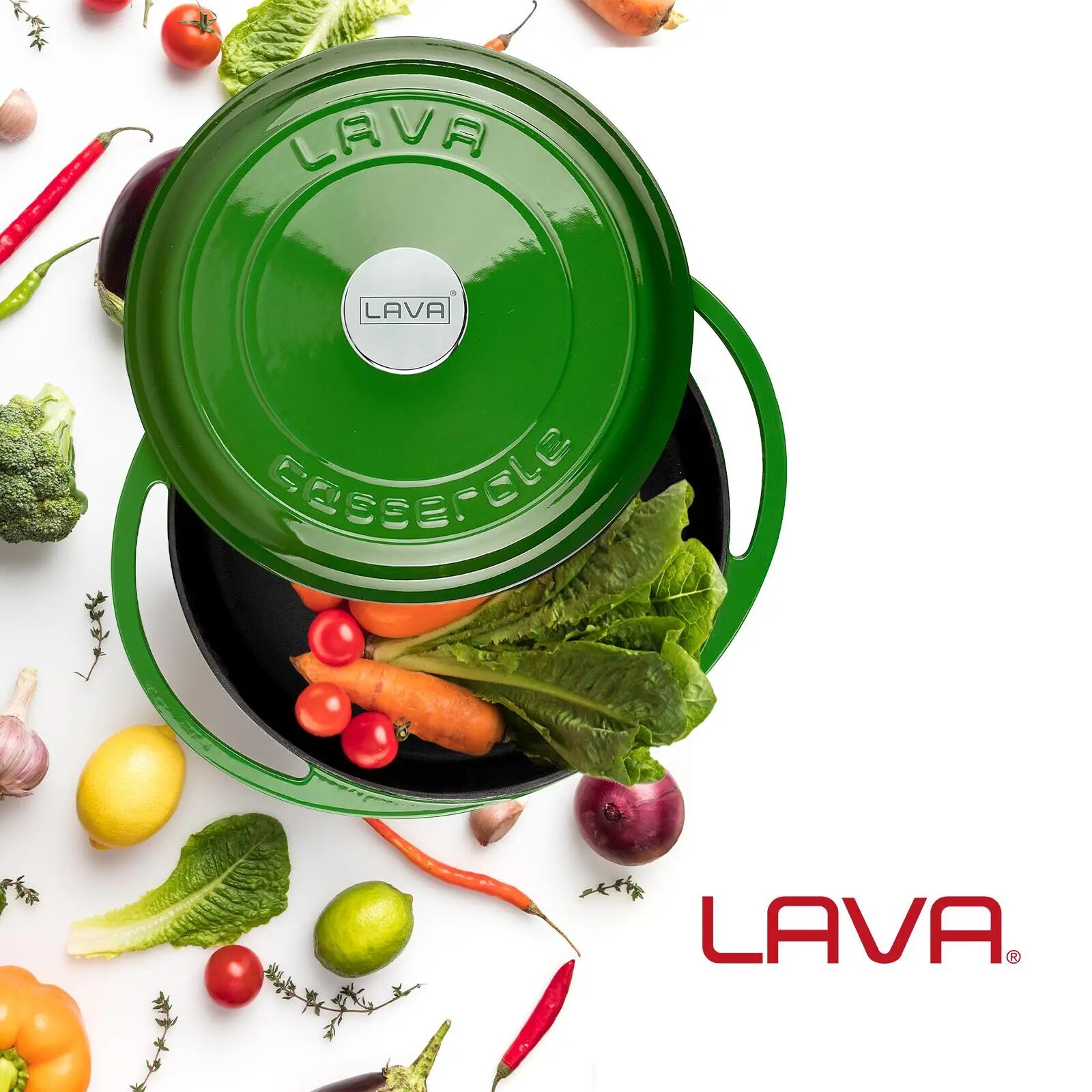 Lava Döküm Çok Amaçlı Yayvan Tencere Döküm Demir Kapak Heritage Serisi Çap(Ø)28cm.