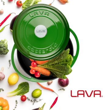 Lava Döküm Çok Amaçlı Yayvan Tencere Döküm Demir Kapak Heritage Serisi Çap(Ø)28cm.