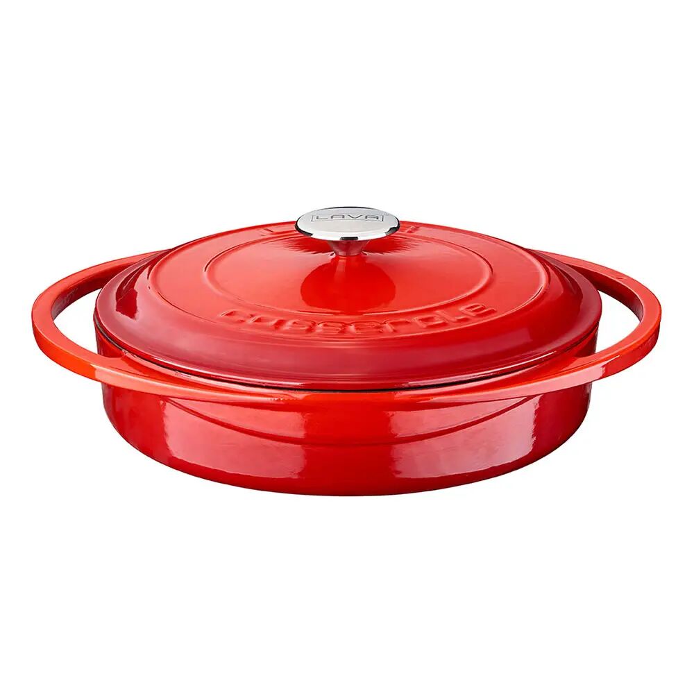 Lava Döküm Çok Amaçlı Yayvan Tencere Döküm Demir Kapak Heritage Serisi Çap(Ø)28cm.